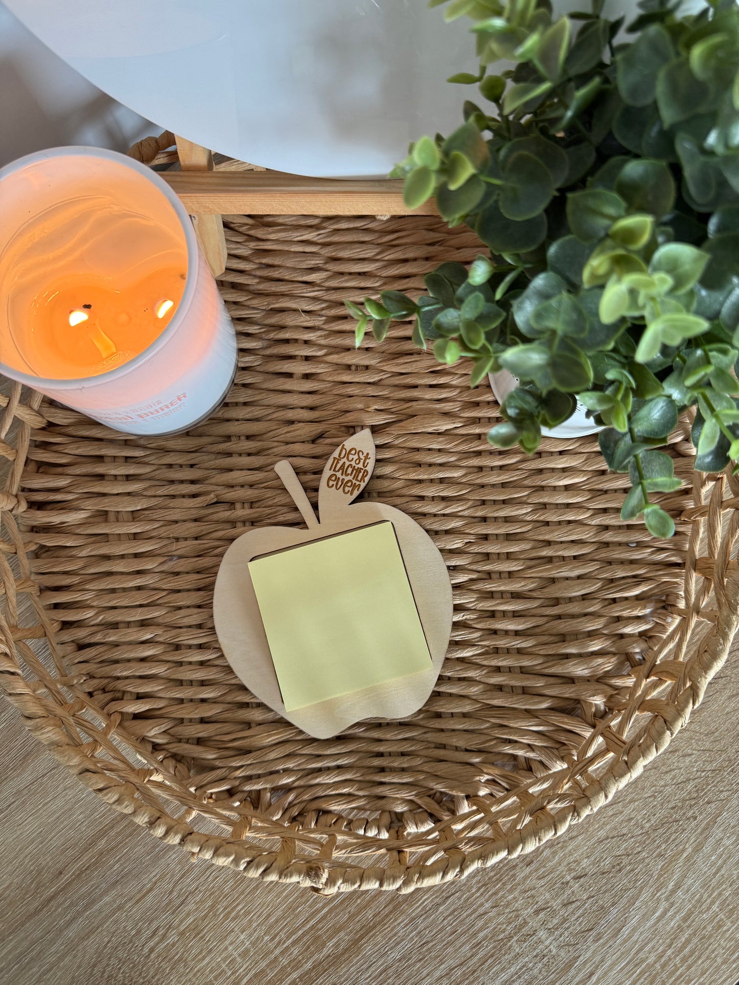 Apple Post Its Holder - 'Best Teacher Ever'