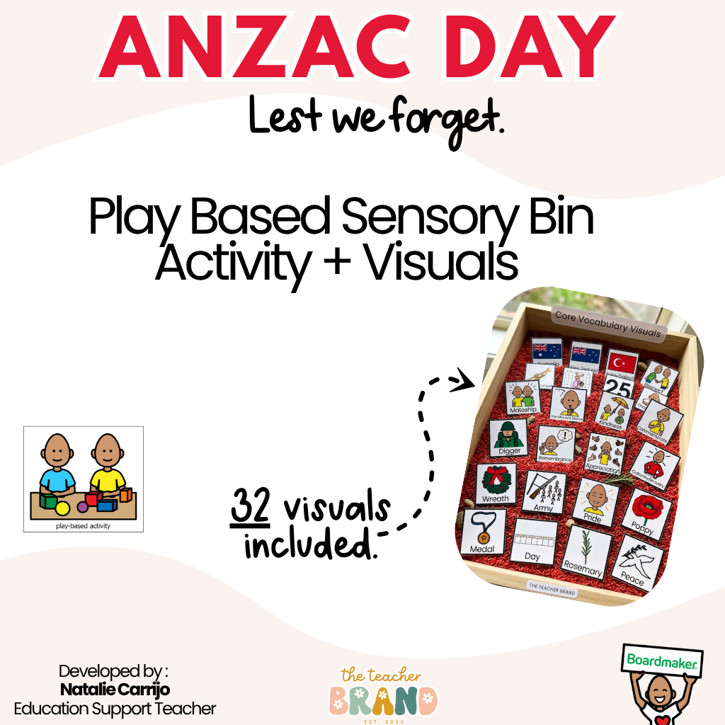 Play Based Sensory Bin Activity + Visuals - Exploring ANZAC Day – The ...