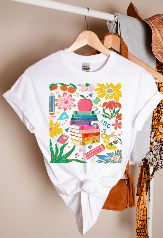 Golden Stationery Trim Teacher T-shirt