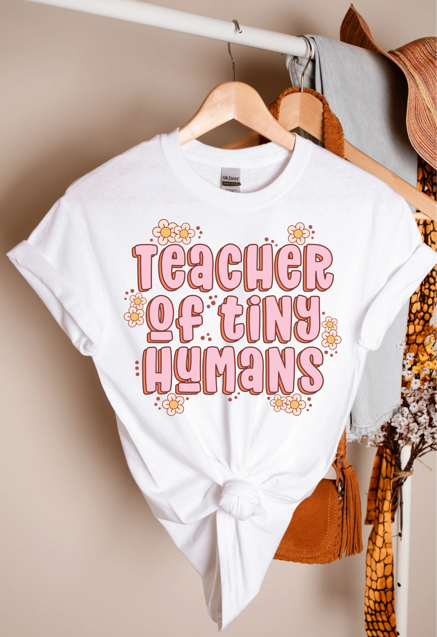 Floral Teacher of Tiny Humans T-shirt