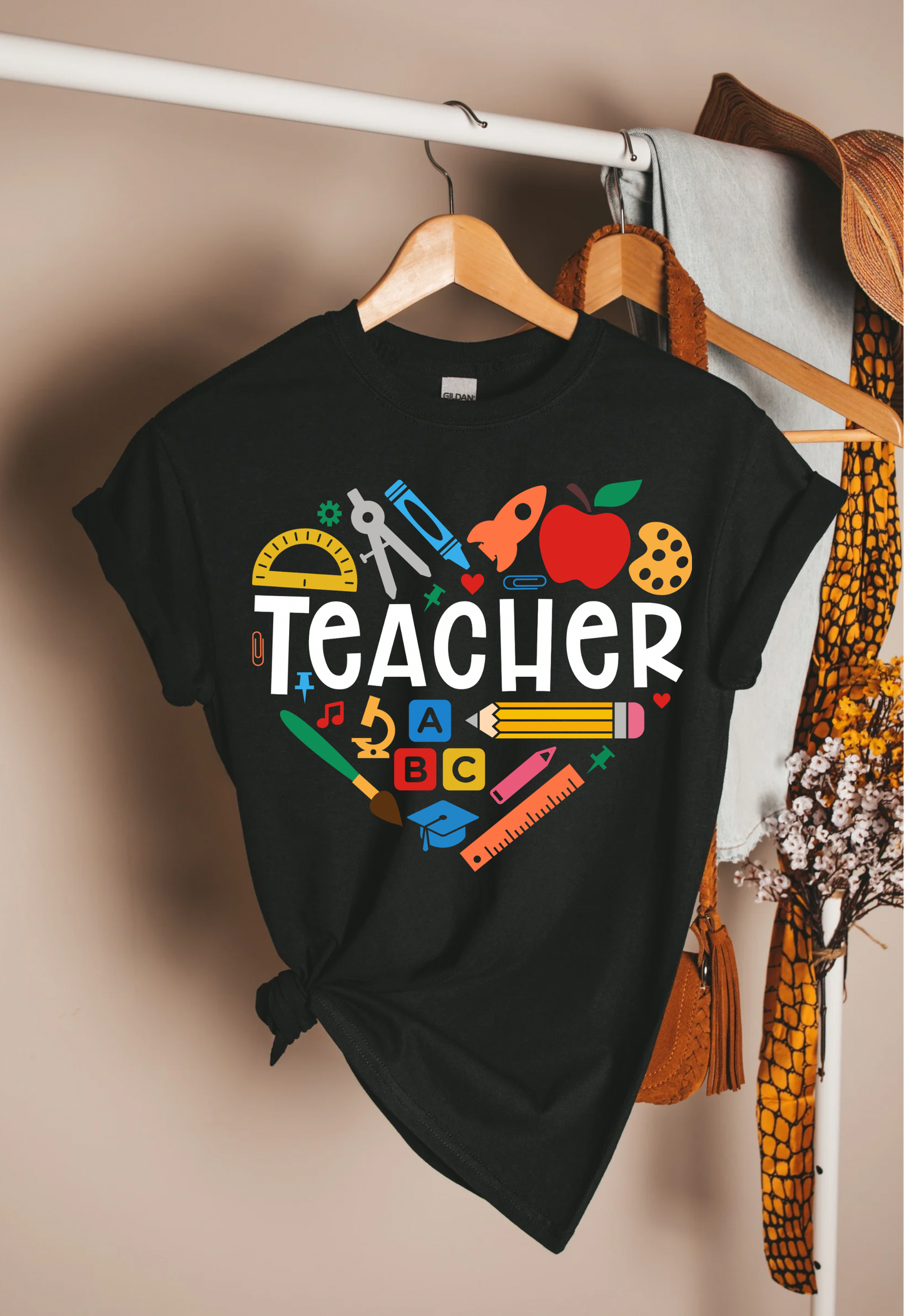 Teacher Stationery Heart T-shirt