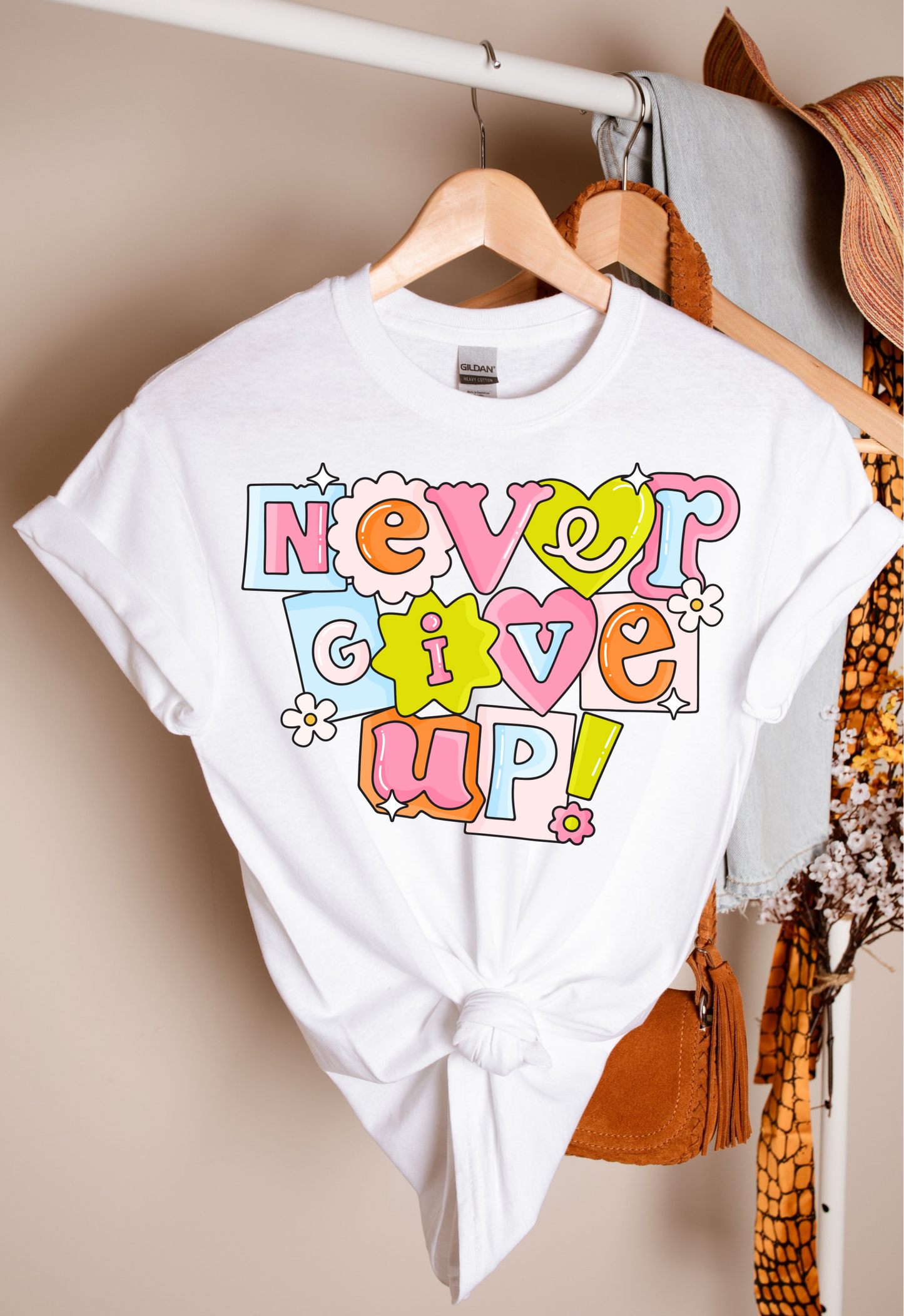 Never Give Up Teacher T-shirt