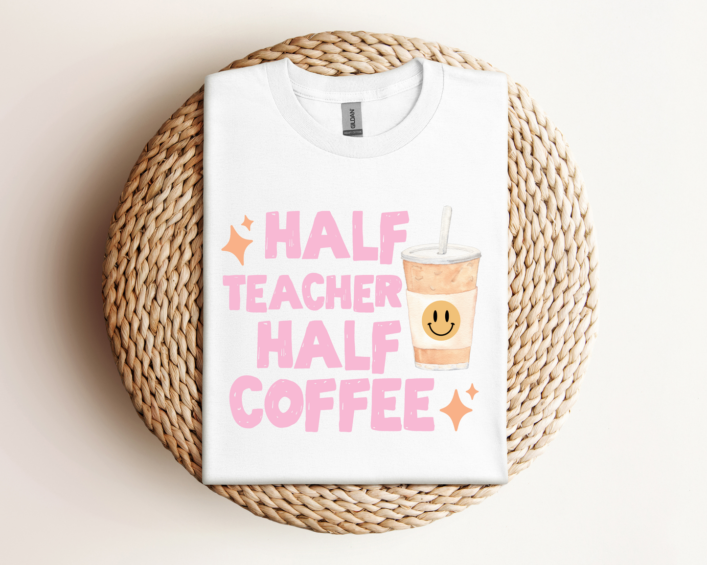 Half Coffee Half Teacher T-shirt