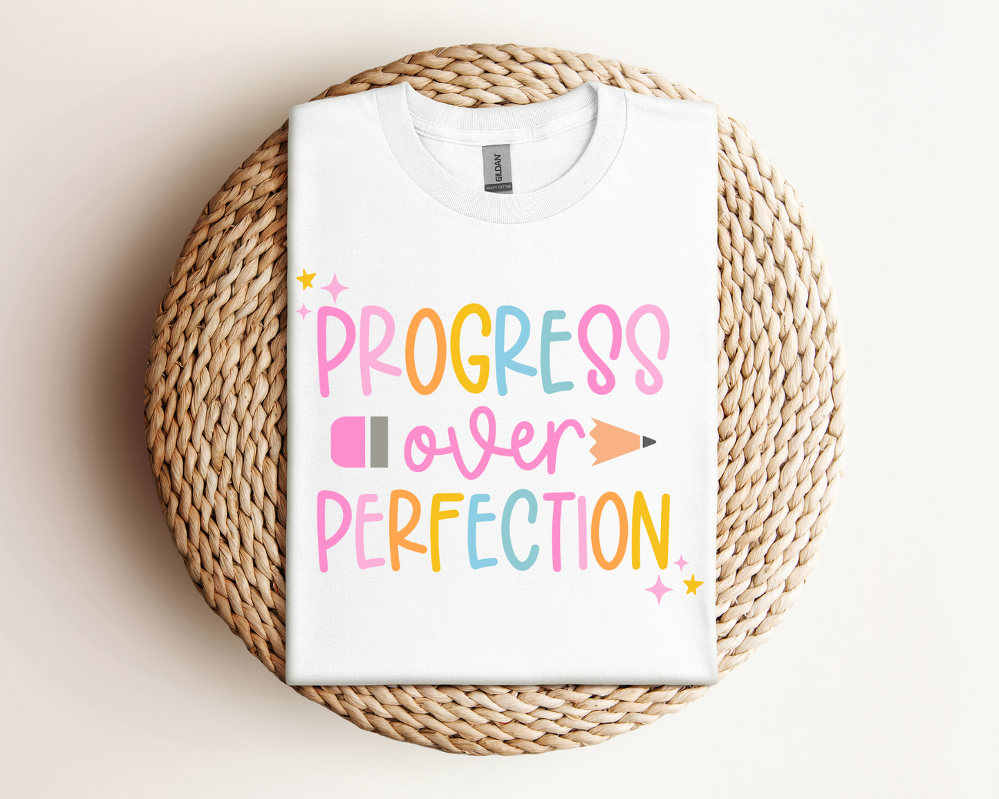 Progress over Perfection Pencil Teacher T-shirt