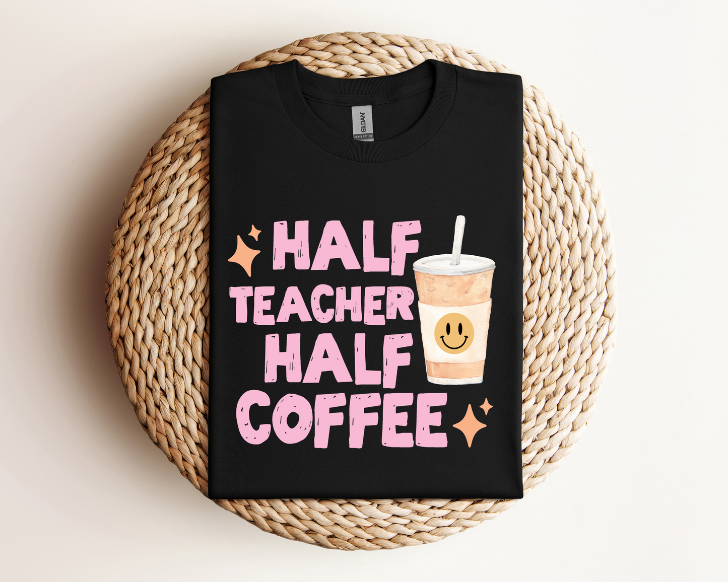 Half Coffee Half Teacher T-shirt