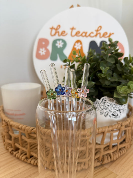 Glass Straw - Floral