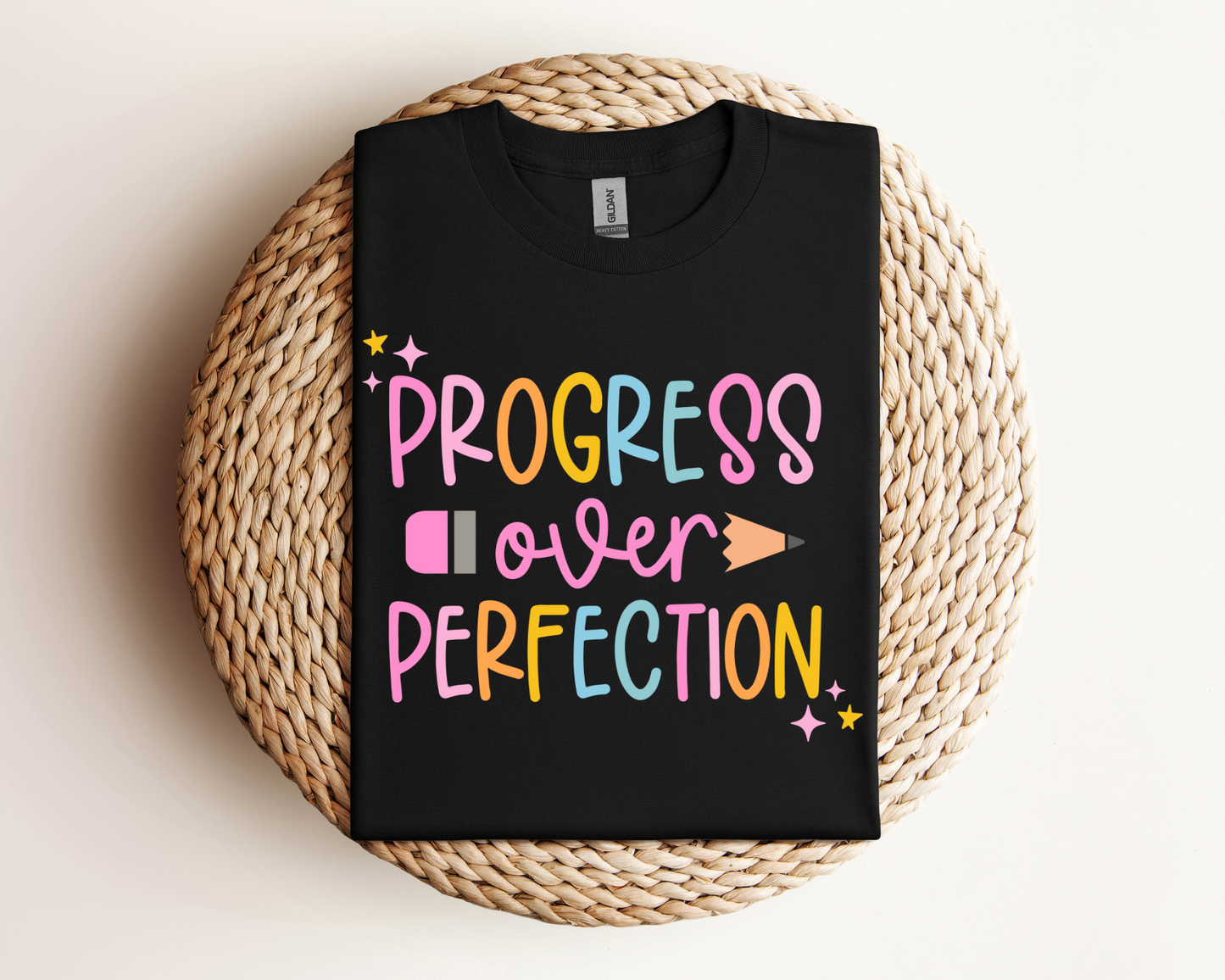 Progress over Perfection Pencil Teacher T-shirt