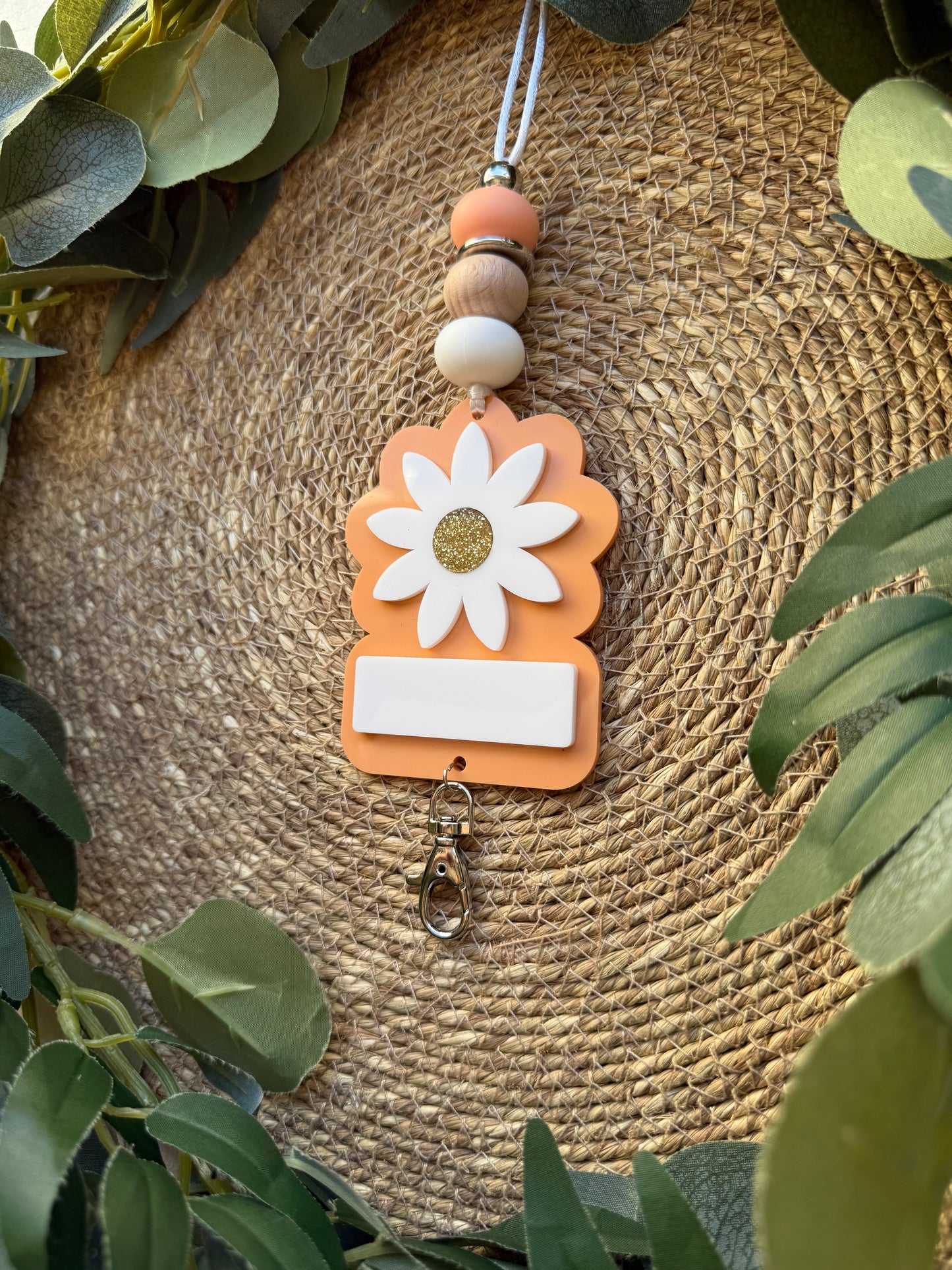 Tangerine Daisy Lanyard