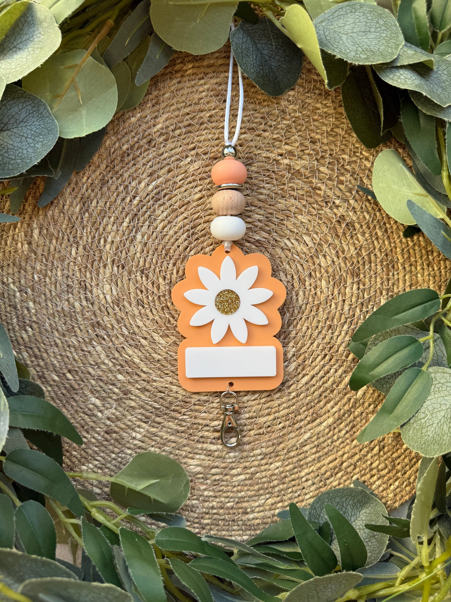 Tangerine Daisy Lanyard