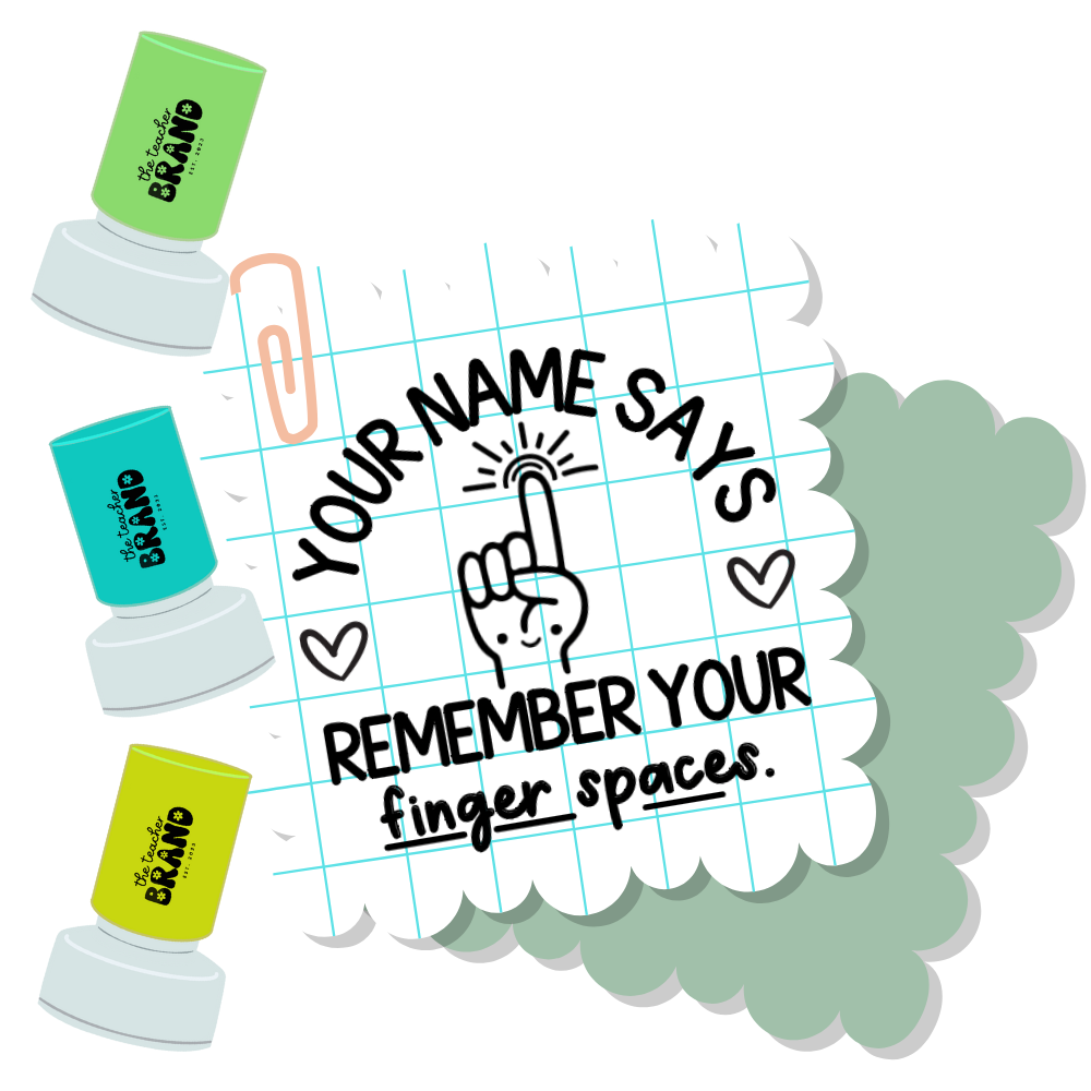 Finger Spaces Reminder Stamp