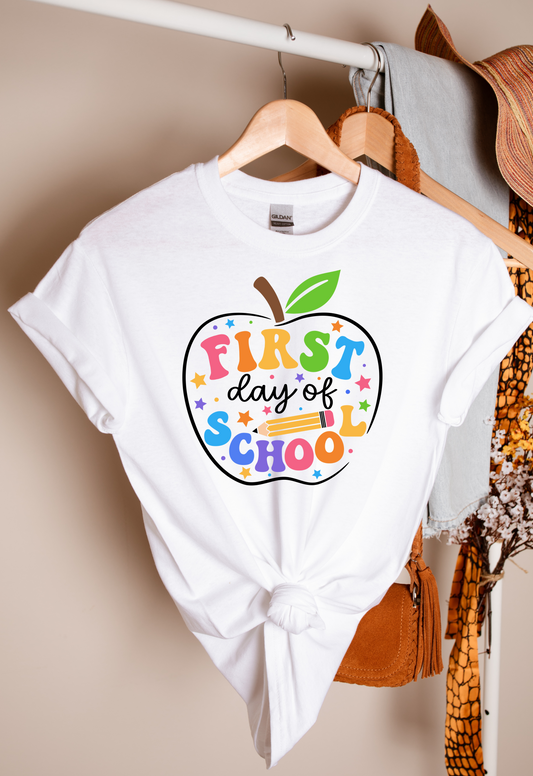 First Day of School Apple Teacher T-shirt