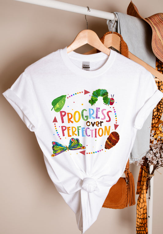 Progress Over Perfection Teacher T-shirt