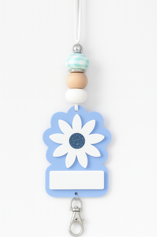 Cobalt Daisy Lanyard