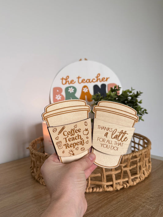 Teacher Gift Card Coffee Cup Holder