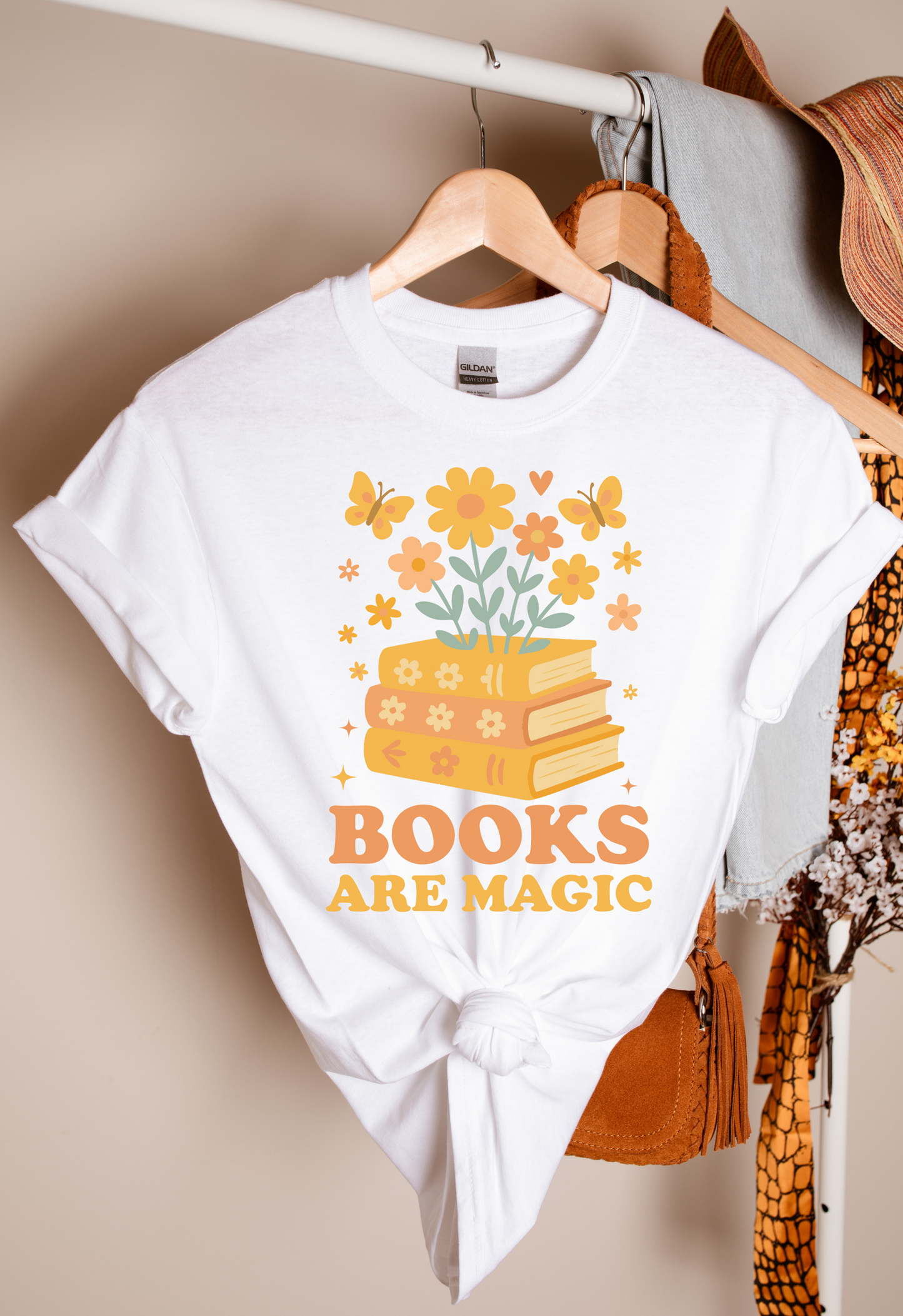 Books Are Magic Floral T-shirt