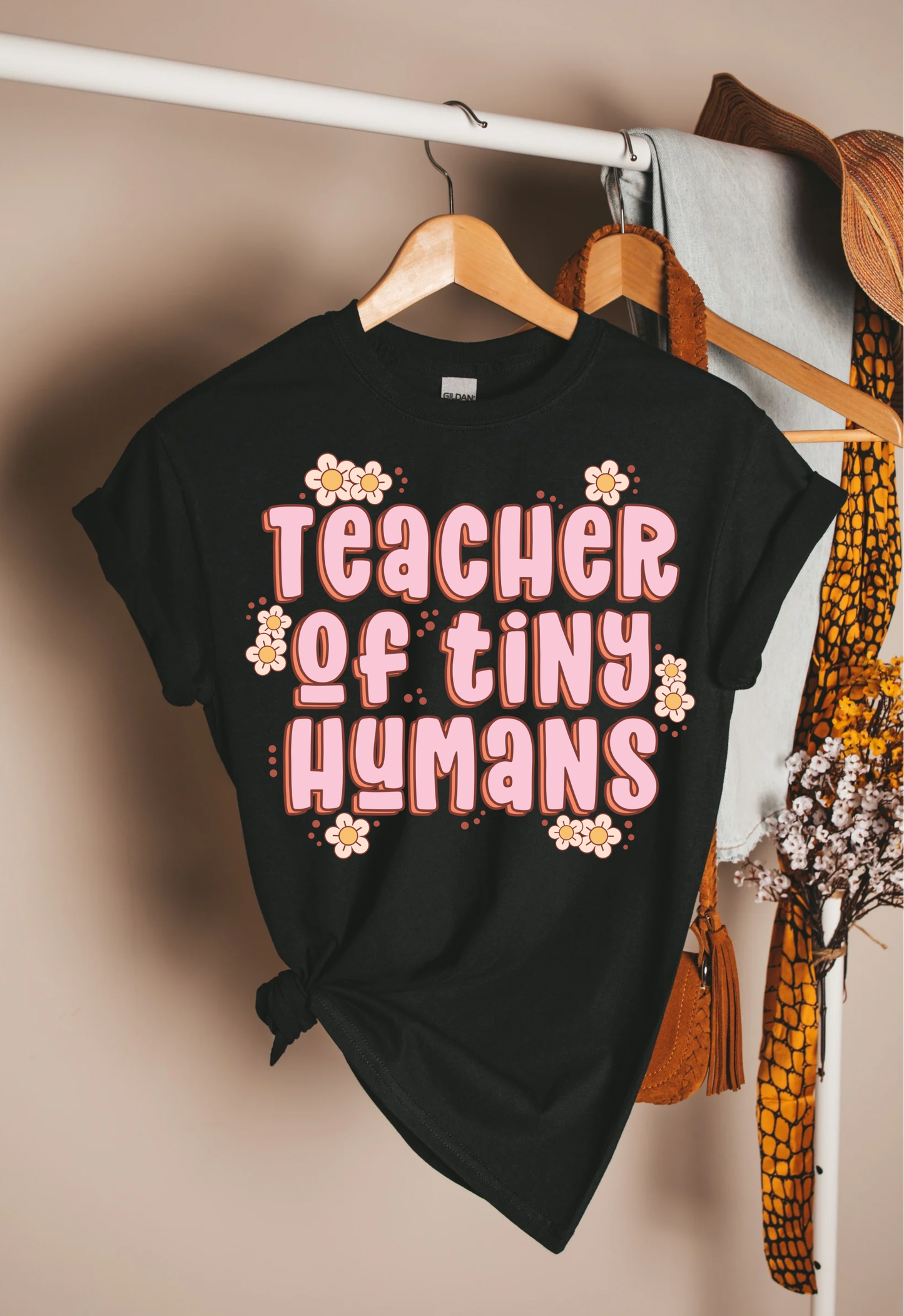 Floral Teacher of Tiny Humans T-shirt
