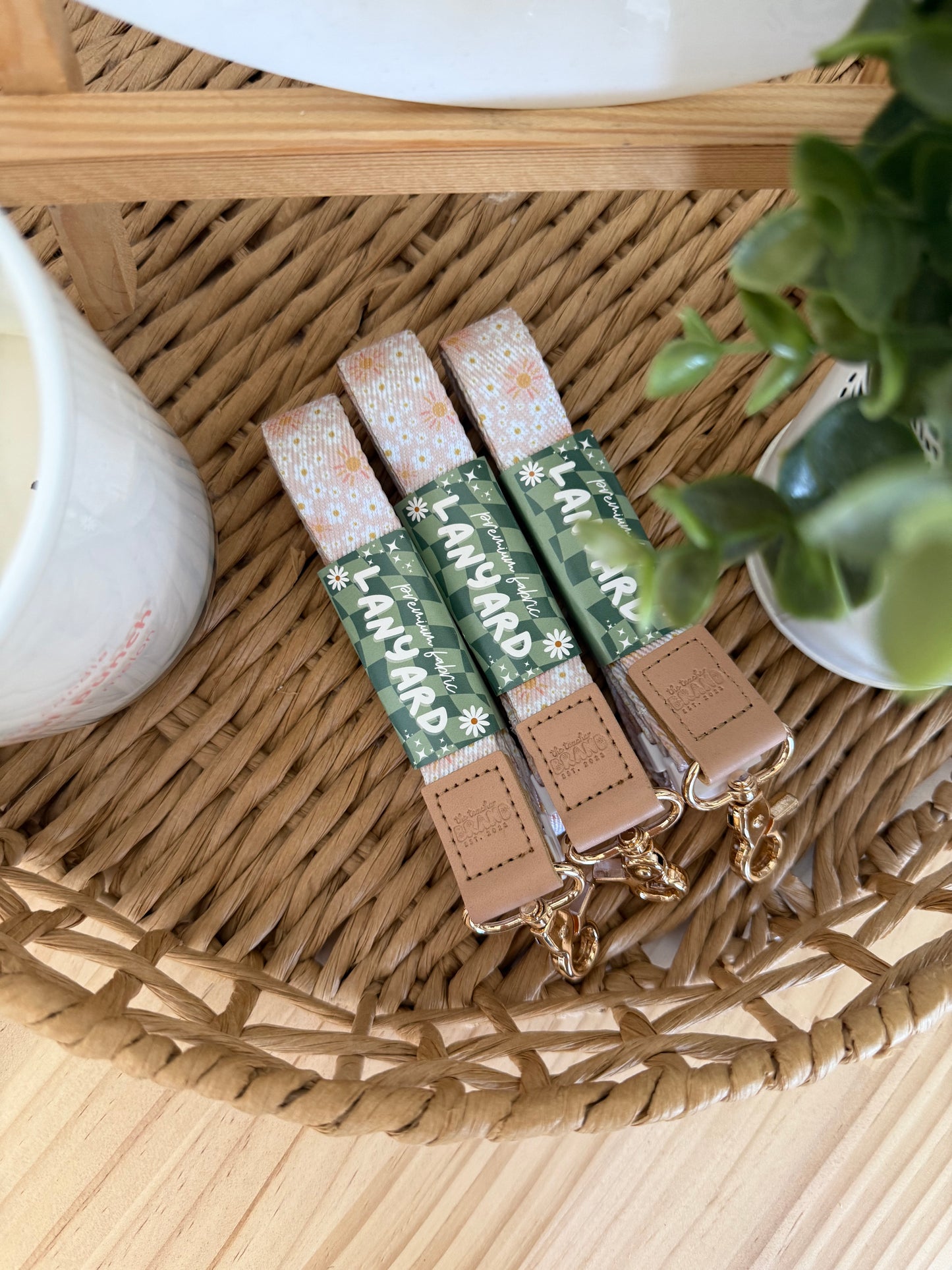 Floral Sunshine Fabric Lanyard