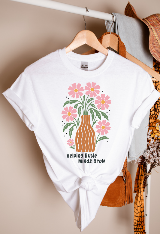 Helping Little Minds Grow Floral T-shirt