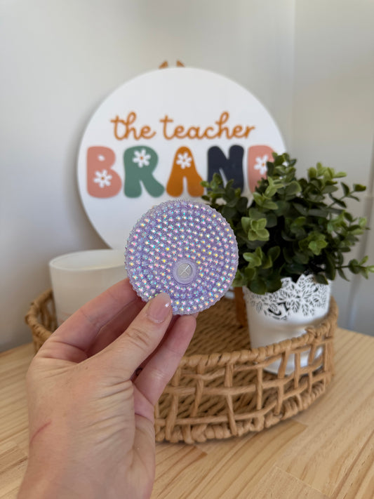 Bedazzled Glass Tumbler Lid - Purple