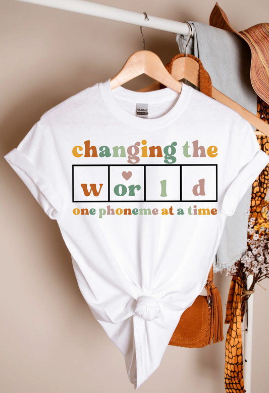 Changing the World Teacher Phoneme T-shirt