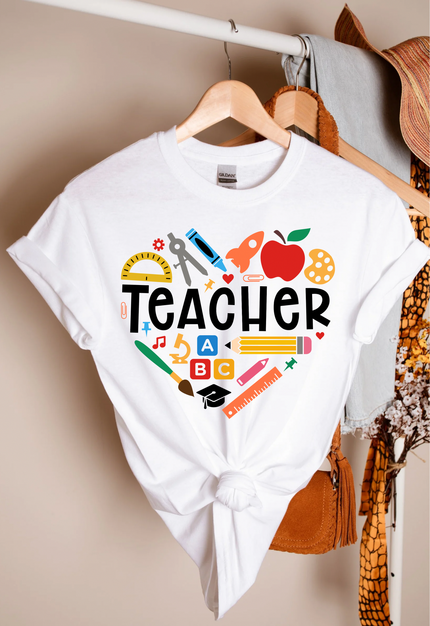 Teacher Stationery Heart T-shirt
