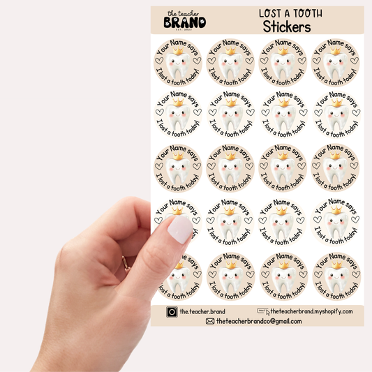 Lost a Tooth Sticker Sheets