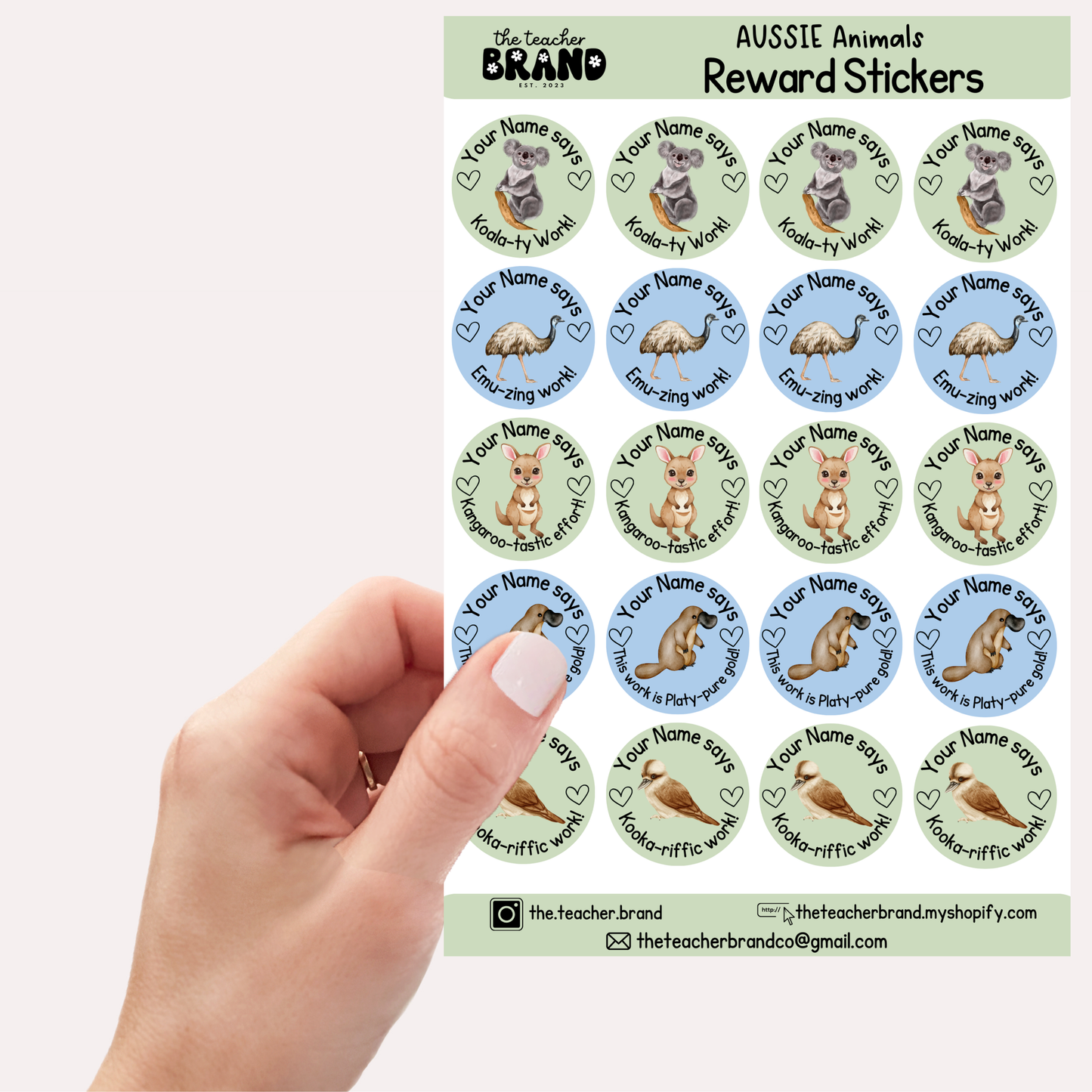 Aussie Animals Sticker Sheets