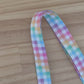 Rainbow Gingham Fabric Lanyard
